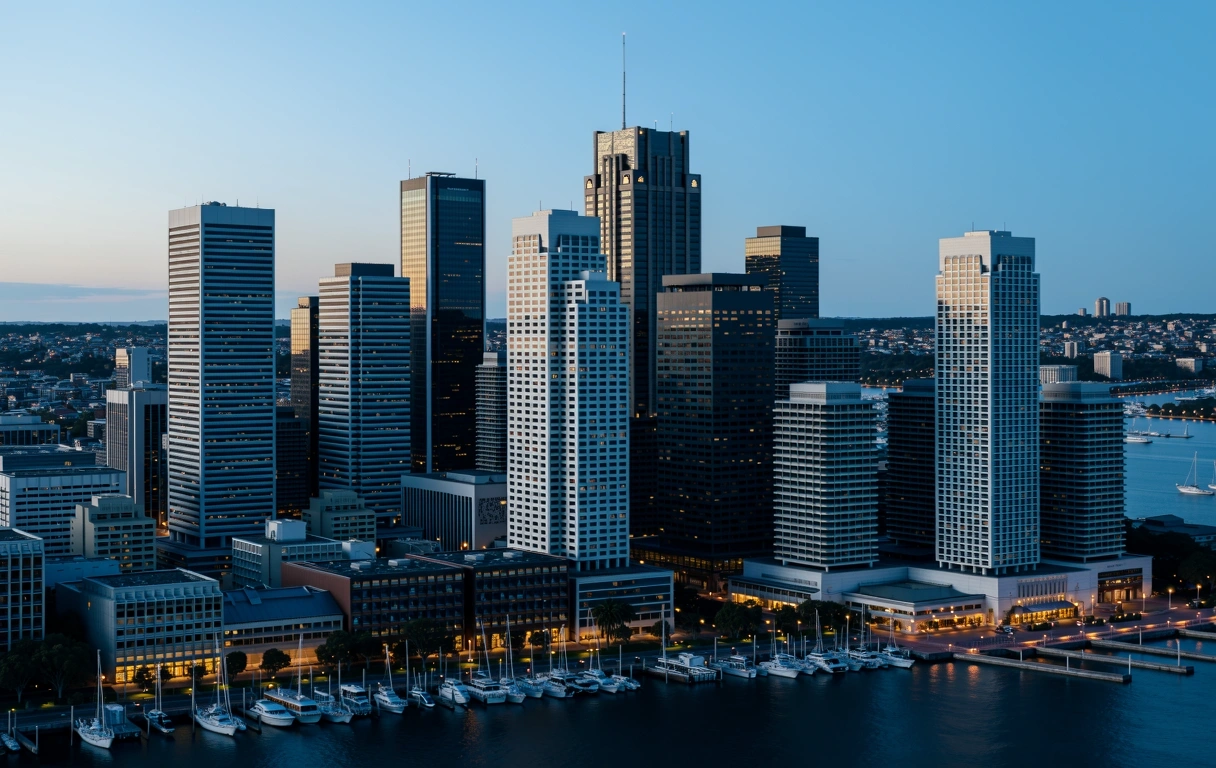 Sydney business district aerial view